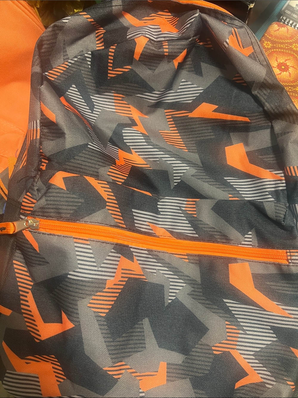 Kids Orange and Gray Geometric One-Piece